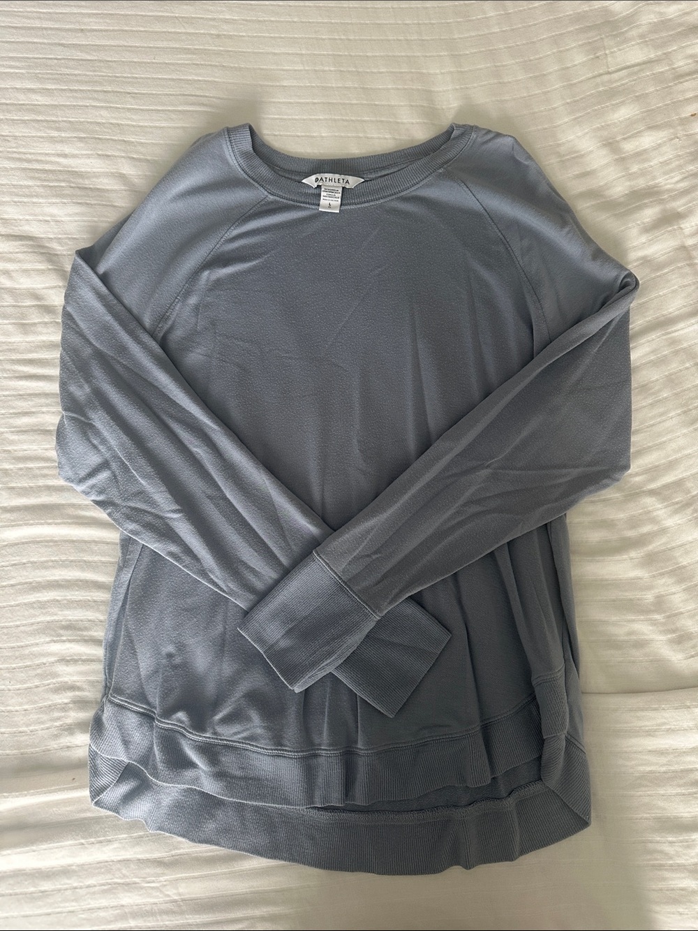 Athleta Slate Blue Long Sleeve Crewneck Pullover